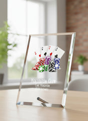 Personalised Poker or Cards Trophy Plaque With Colour Print Personalised Plaque Sign ukgiftstoreonline