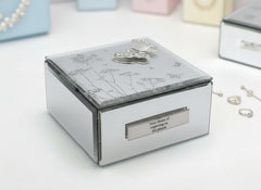 Personalised Beautiful Mirror Glass Butterfly Jewellery Box Gift For Her Personalised Jewellery Box ukgiftstoreonline