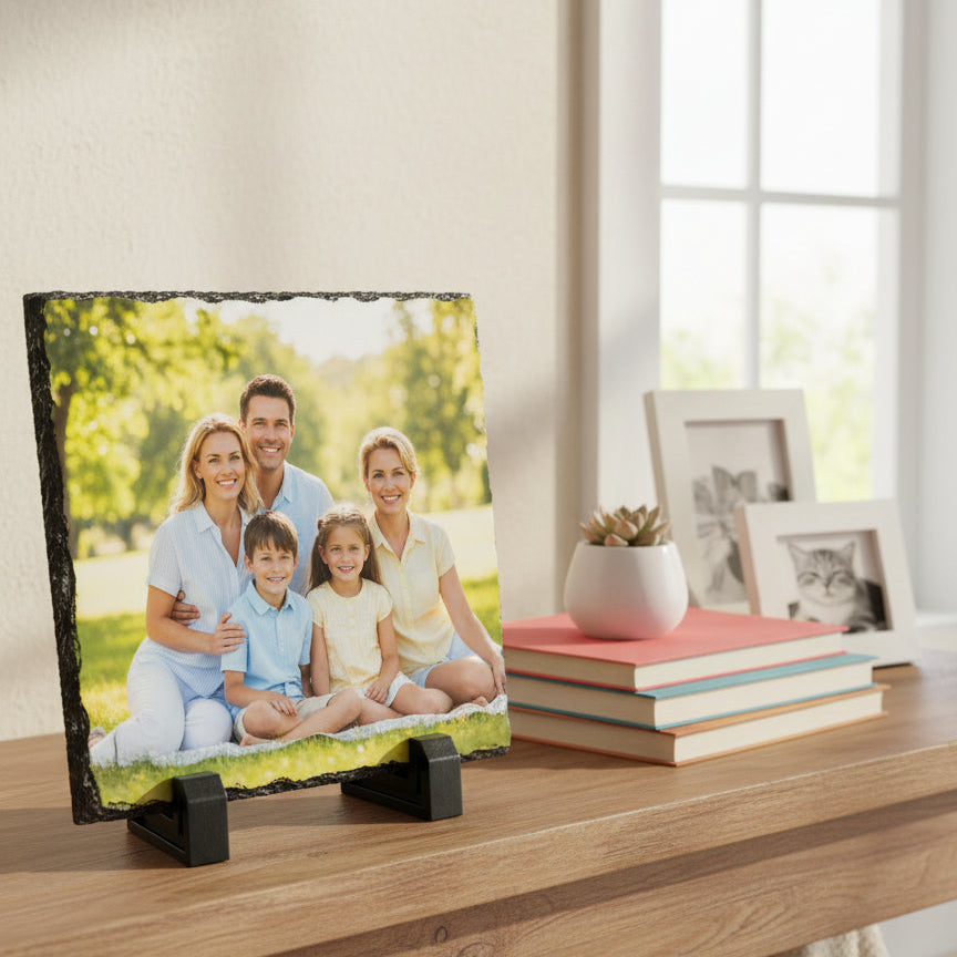 Personalised Printed Matte Rock Slate Any Photo Square Gift Personalised Rock Slate ukgiftstoreonline