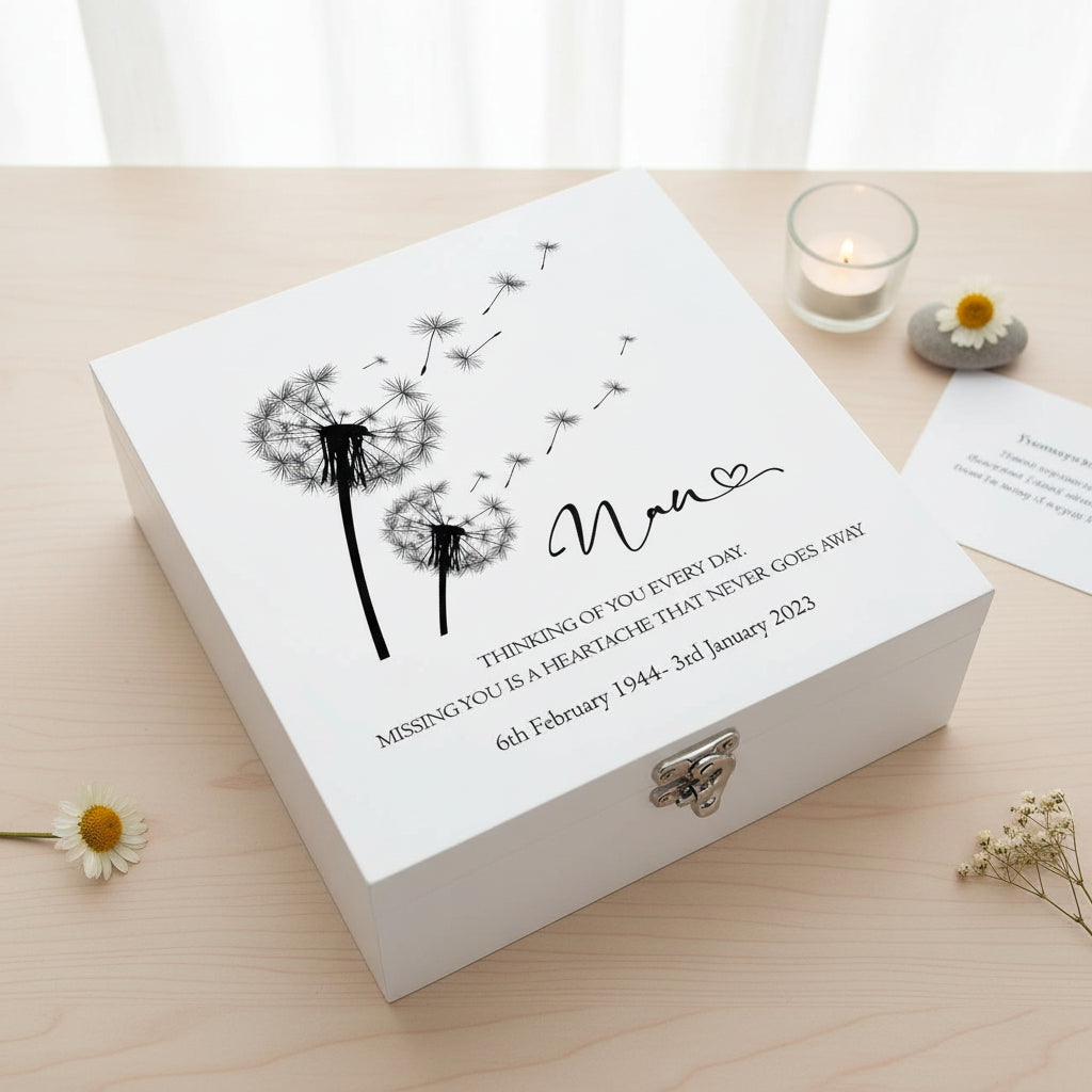 Nan Remembrance Personalised Wooden Keepsake Memory Box Keepsake Wooden box ukgiftstoreonline