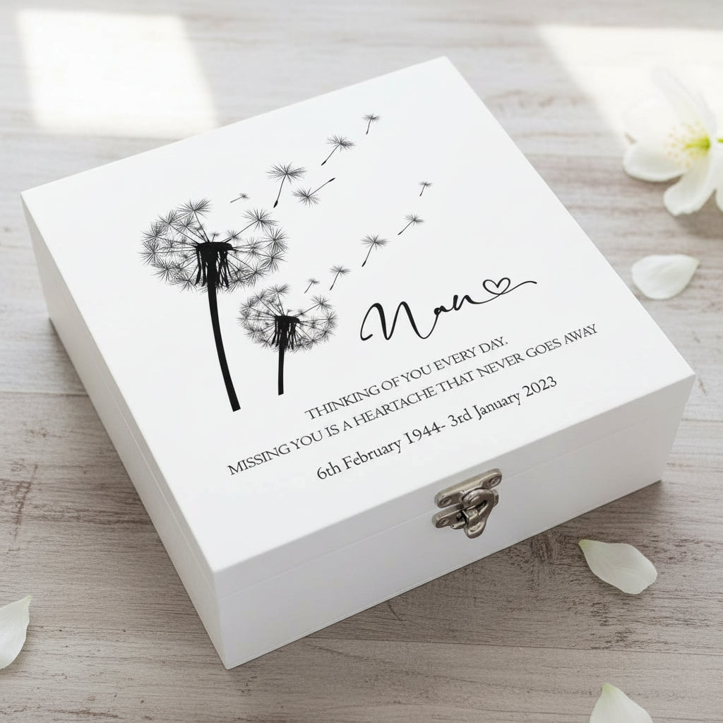 Nan Remembrance Personalised Wooden Keepsake Memory Box Keepsake Wooden box ukgiftstoreonline