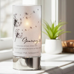 Personalised Granny In Loving Memory Led Lamp With Dandelions Sympathy Gift Personalised Lights ukgiftstoreonline