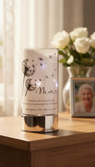 Personalised Mum In Loving Memory Led Lamp With Dandelions Sympathy Gift Personalised Lights ukgiftstoreonline