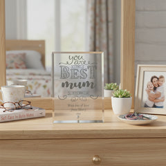 Mum Sentiment In The World Personalised Engraved Glass Plaque Personalised Crystal Glass ukgiftstoreonline
