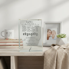 Mum Sentiment In The World Personalised Engraved Glass Plaque Personalised Crystal Glass ukgiftstoreonline