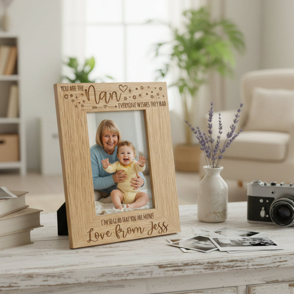Personalised You Are The Nan Photo Frame Portrait Engraved Oak Wood Finish Nan Photo Frame ukgiftstoreonline