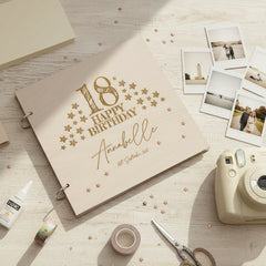 Personalised Large Engraved Wooden Any Age Birthday Guest Book Scrap Book Album Birthday Photo Album ukgiftstoreonline