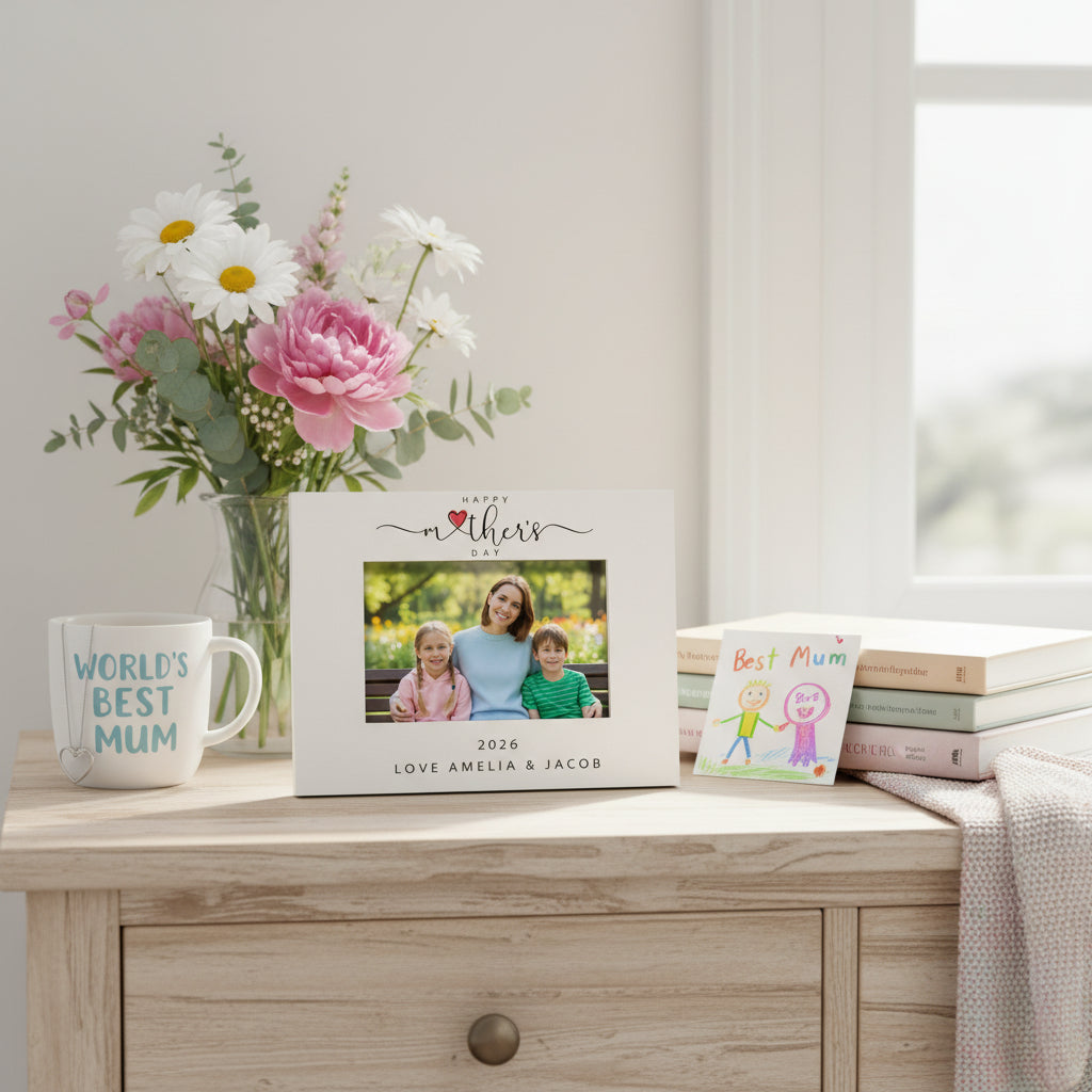 Personalised White Happy Mothers Day Photo Frame Gift Photo Frame ukgiftstoreonline