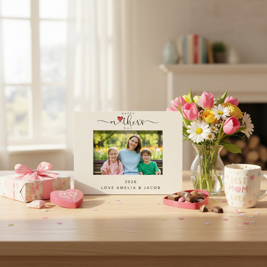 Personalised White Happy Mothers Day Photo Frame Gift Photo Frame ukgiftstoreonline