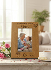 Personalised First Mothers Day as a Nan Engraved Photo Frame Portrait Photo Frame ukgiftstoreonline