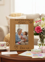 Personalised First Mothers Day as a Nan Engraved Photo Frame Portrait Photo Frame ukgiftstoreonline