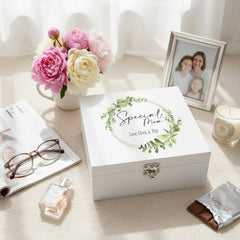 Personalised Special Mum Wreath Design Keepsake Luxury Wooden Box Keepsake Wooden Box ukgiftstoreonline