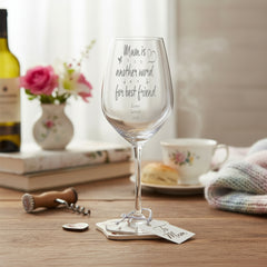 Mum Friend Sentiment Personalised Engraved Wine Glass Personalised Wine Glasses ukgiftstoreonline