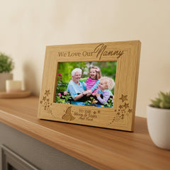 We Love Our Nanny Oak wood finish Engraved Photo Frame Photo Frame ukgiftstoreonline