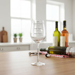 Teachers Gift End of Term Teacher's Engraved Wine Glass Personalised Wine Glasses ukgiftstoreonline