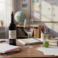 Teachers Gift End of Term Teacher's Engraved Wine Glass Personalised Wine Glasses ukgiftstoreonline