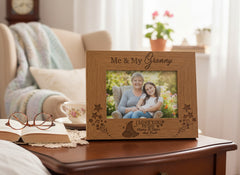 Me and My Granny Love You To The Moon Oak Wood Finish Engraved Photo Frame Gift Photo Frame ukgiftstoreonline