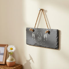 Personalised Slate 50th Anniversary Engraved Slate Plaque Gift Personalised Slate Marker ukgiftstoreonline