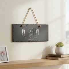 Personalised Slate 50th Anniversary Engraved Slate Plaque Gift Personalised Slate Marker ukgiftstoreonline