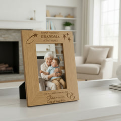 Personalised Best Grandma Portrait Wooden Photo Frame Gift Grandma Photo Frame ukgiftstoreonline