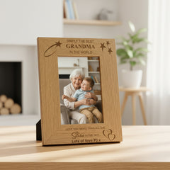 Personalised Best Grandma Portrait Wooden Photo Frame Gift Grandma Photo Frame ukgiftstoreonline