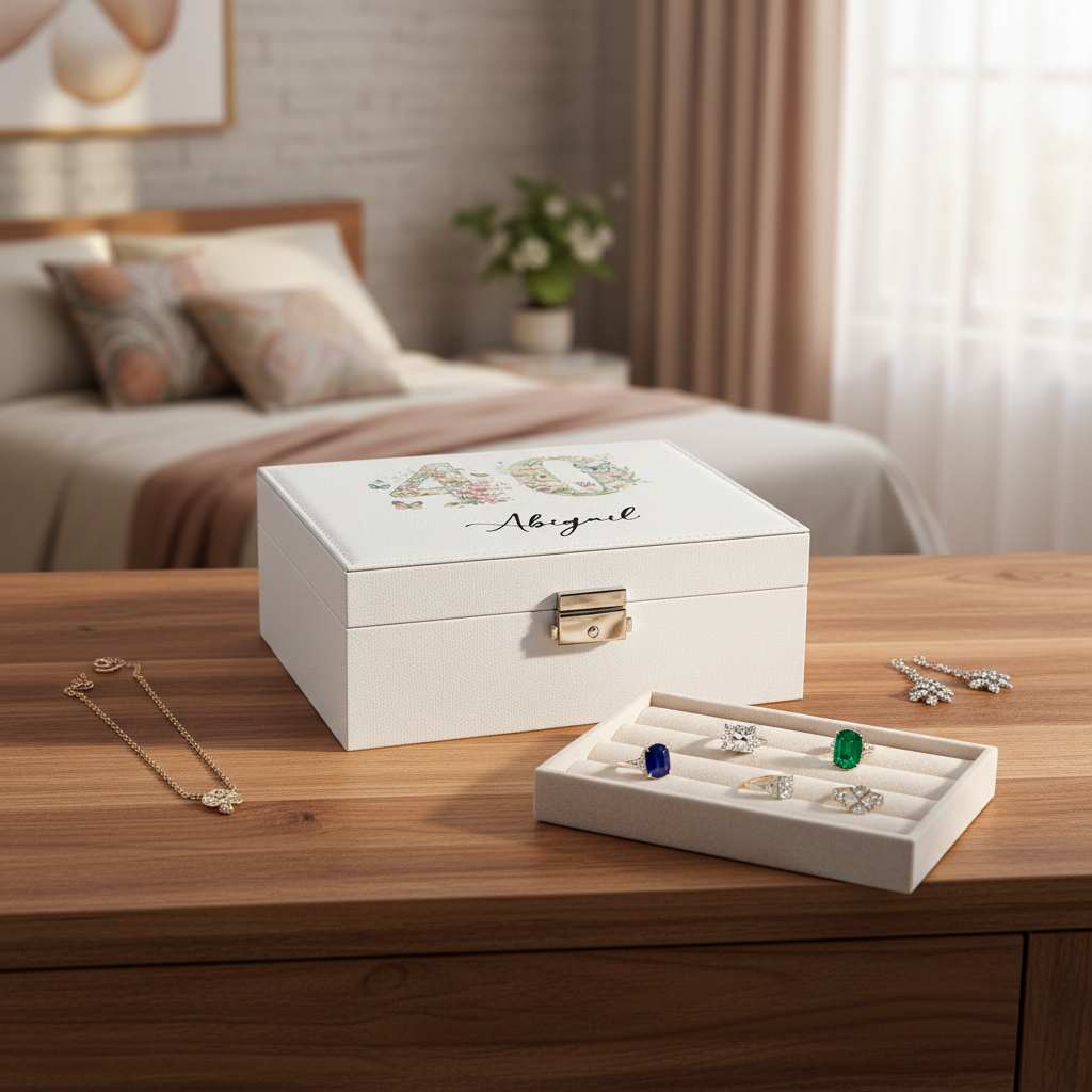 Personalised 40th Birthday Jewellery Box Gift For Her With Butterflies and Flowers