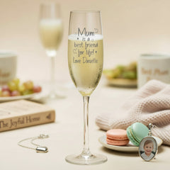 Personalised Mum Best Friend Engraved Champagne Flute Prosecco Glass Gift Personalised Champagne Glasses ukgiftstoreonline