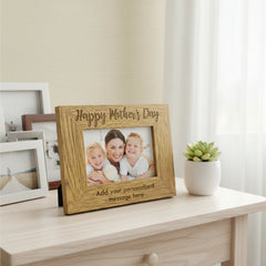 Personalised Happy Mothers Day Engraved Wooden Photo Frame Gift Mothers Day Photo Frame ukgiftstoreonline