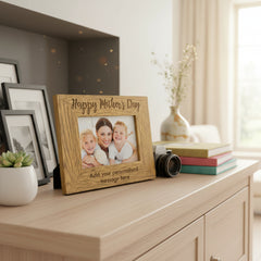 Personalised Happy Mothers Day Engraved Wooden Photo Frame Gift Mothers Day Photo Frame ukgiftstoreonline