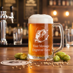 Personalised Fishing Engraved Pint Glass Beer Tankard Gift personalised beer glasses ukgiftstoreonline