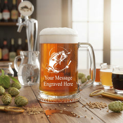 Personalised Fishing Engraved Pint Glass Beer Tankard Gift personalised beer glasses ukgiftstoreonline