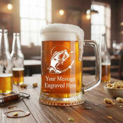 Personalised Fishing Engraved Pint Glass Beer Tankard Gift personalised beer glasses ukgiftstoreonline