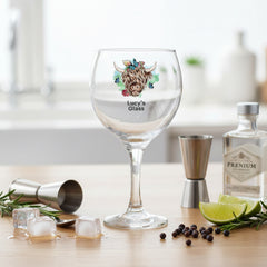 Personalised Highland Cow Butterfly Cocktail Gin Glass Gift For Her Personalised Gin Glasses ukgiftstoreonline