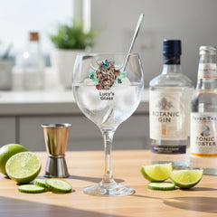 Personalised Highland Cow Butterfly Cocktail Gin Glass Gift For Her Personalised Gin Glasses ukgiftstoreonline