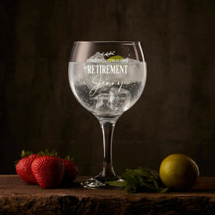 Personalised Retirement Gin and Tonic or Cocktail Glass with Name Gift Boxed