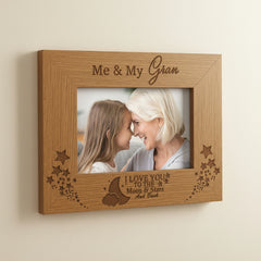 Me and My Gran Love You To The Moon Engraved Wooden Photo Frame Gift Gran Photo Frame ukgiftstoreonline
