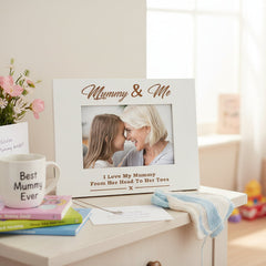 White Engraved Mummy and Me Photo Frame Gift Photo Frame ukgiftstoreonline