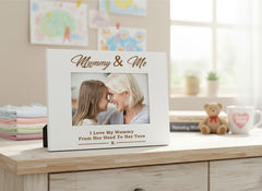 White Engraved Mummy and Me Photo Frame Gift Photo Frame ukgiftstoreonline