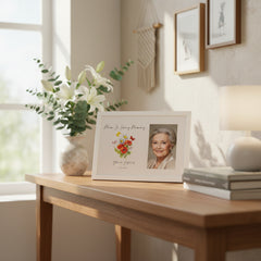 Personalised Mum In Loving Memory Remembrance Photo Frame With Flowers and Butterflies personalised photo frames ukgiftstoreonline