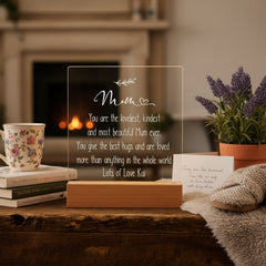 Personalised Mum Sentiment LED Night Lamp Keepsake Gift For Any Occasion Personalised Lights ukgiftstoreonline