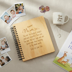 Personalised Mum Sentiment Wooden Large Photo Album Engraved Gift Scrapbook ukgiftstoreonline