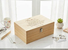 Personalised Large Engraved Wooden Mum Sentiment Memory Keepsake Gift Keepsake Boxes ukgiftstoreonline