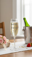 Mum Friend Sentiment Personalised Engraved Champagne Prosecco Glass Personalised Champagne Glasses ukgiftstoreonline