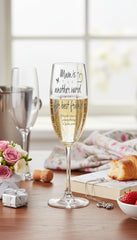 Mum Friend Sentiment Personalised Engraved Champagne Prosecco Glass Personalised Champagne Glasses ukgiftstoreonline