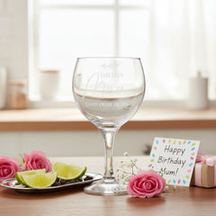 Personalised Engraved Mum Gin and Tonic Glass with Sentiment Gift Boxed Personalised Gin Glasses ukgiftstoreonline
