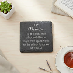 Personalised Mum Sentiment Gift Engraved Slate Stone Drink Coaster Personalised Slates ukgiftstoreonline