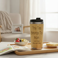 Personalised Mum Tea or Coffee Engraved Bamboo Travel Mug Gift