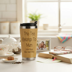 Personalised Mum Tea or Coffee Engraved Bamboo Travel Mug Gift