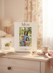 Mum Engraved White Wooden 6x4 Portrait Picture Photo Frame Gift Family Photo frame ukgiftstoreonline