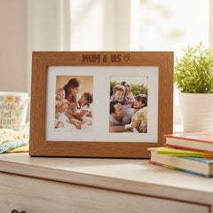 Mum and Us Engraved Double Wooden Photo Frame Gift Photo Frame ukgiftstoreonline